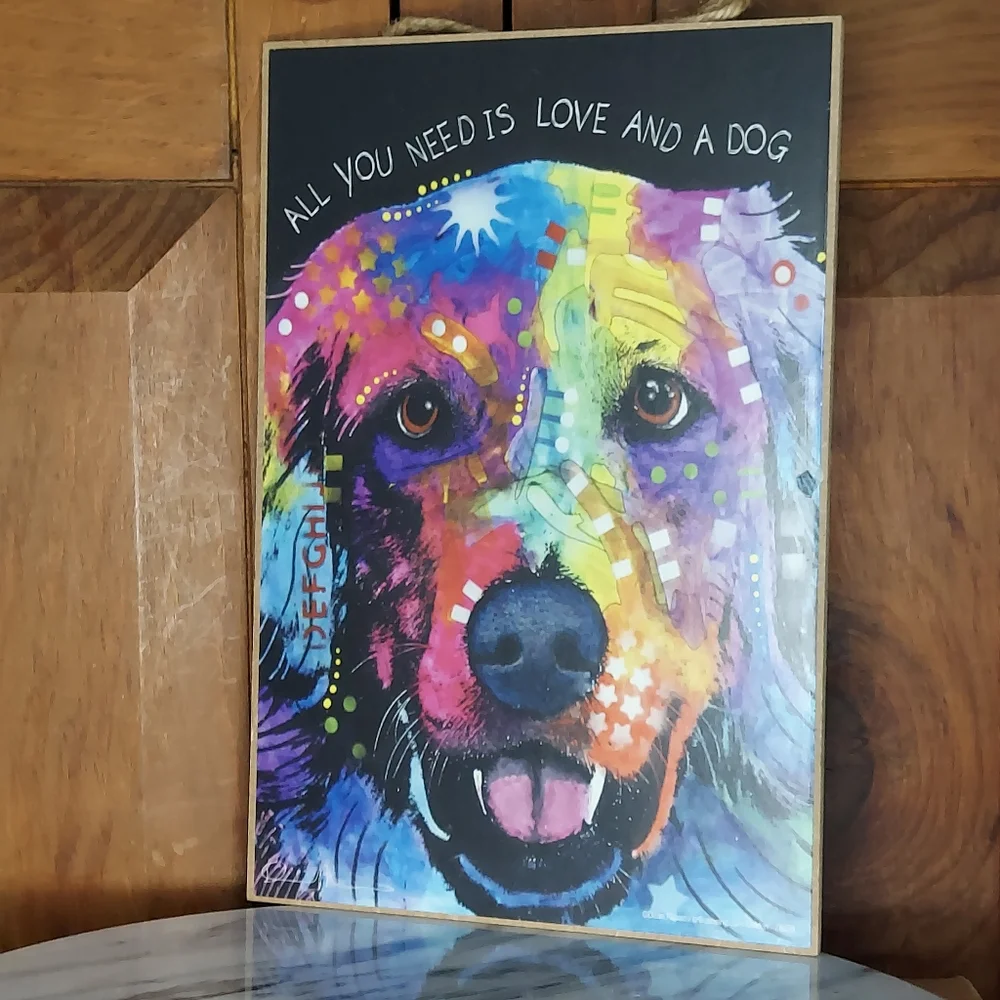 Wooden Golden Retriever Sign. B